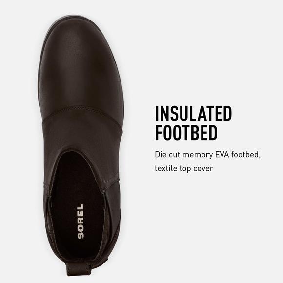 SOREL WOMEN'S EMELIE CHELSEA BOOT - LIGHT AND HEAVY RAIN - WATERPROOF - BLA - Picture 5 of 6